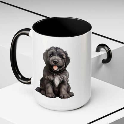 Cute Bouvier Des Flanders Dog Design Accent Coffee Mug - 11oz & 15oz - Purrfect Pet Haven