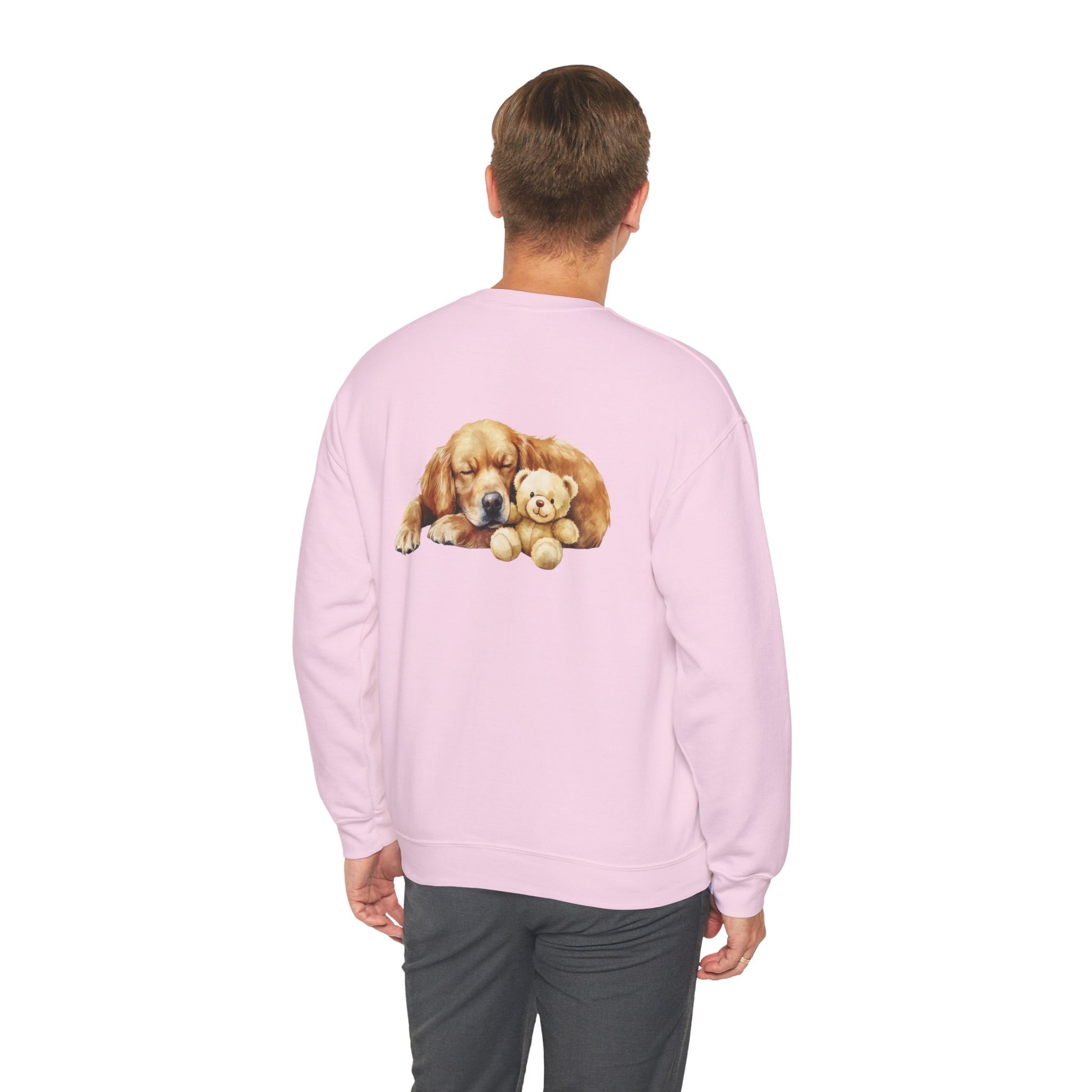 Baby Golden Retriever Crewneck - Nap with Teddy Bear - Purrfect Pet Haven