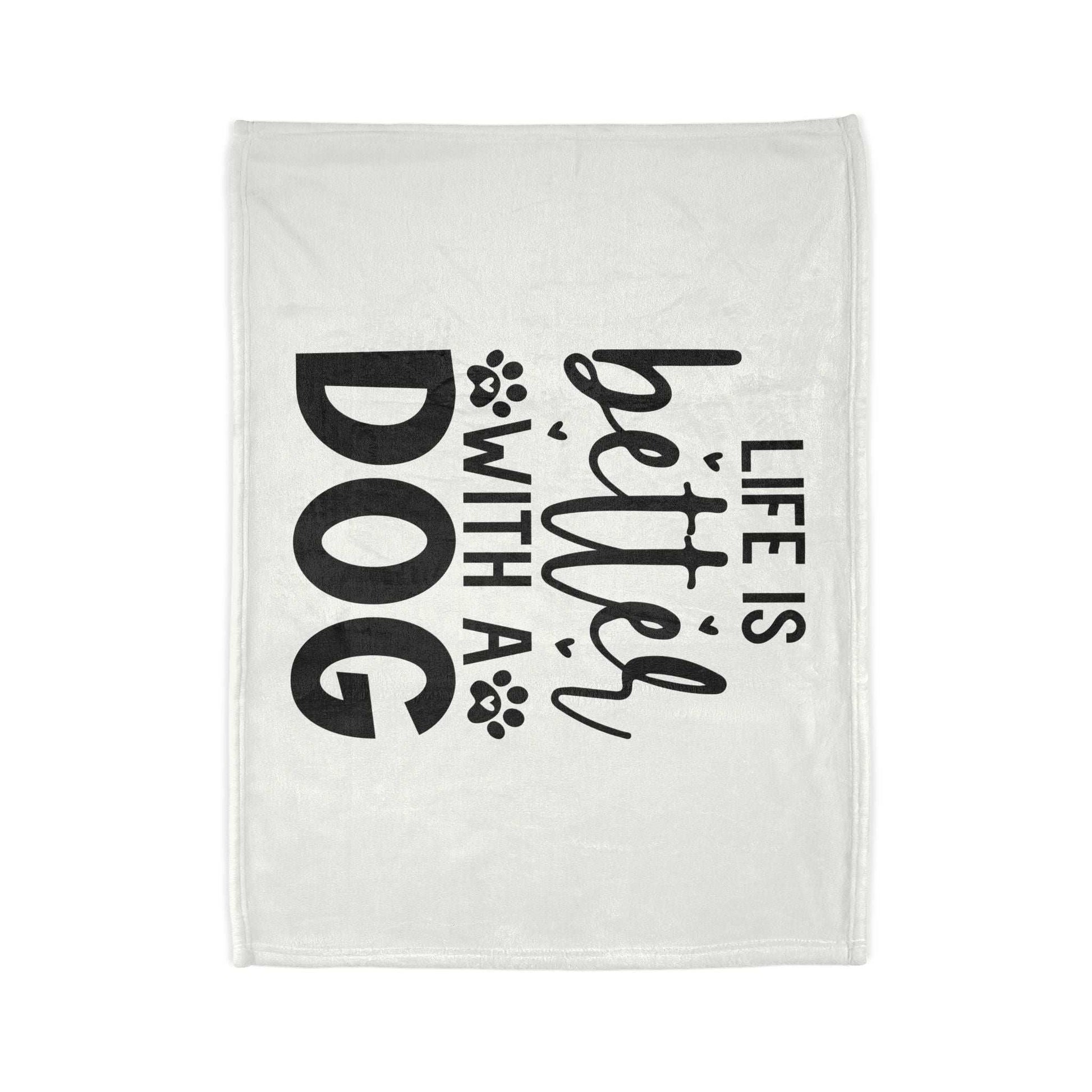 Dog Lover's Soft Polyester Blanket - 'Life is Better with a Dog' - Purrfect Pet Haven