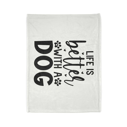 Dog Lover's Soft Polyester Blanket - 'Life is Better with a Dog' - Purrfect Pet Haven