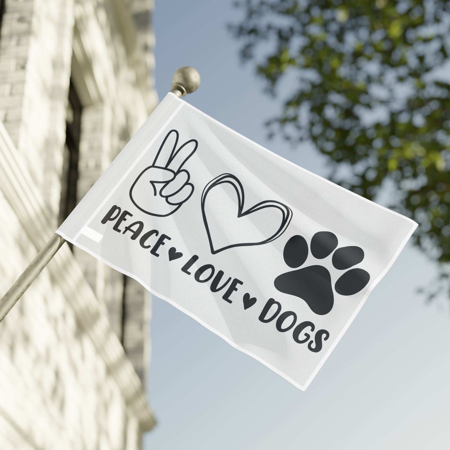 Peace Love Dogs Flag - Cute Home Decor for Dog Lovers - Purrfect Pet Haven