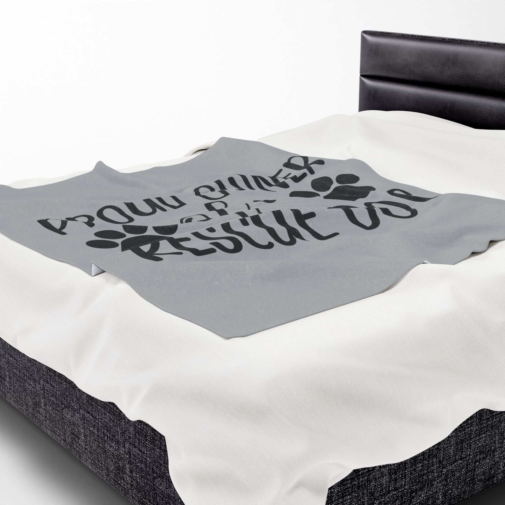 Proud Owner of a Rescue Dog Velveteen Plush Blanket - Cozy Pet Lover Gift - Purrfect Pet Haven