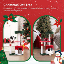 33 Inch Christmas Style Cat Climbing Frame - Festive Holiday Cat Tree Tower - Purrfect Pet Haven