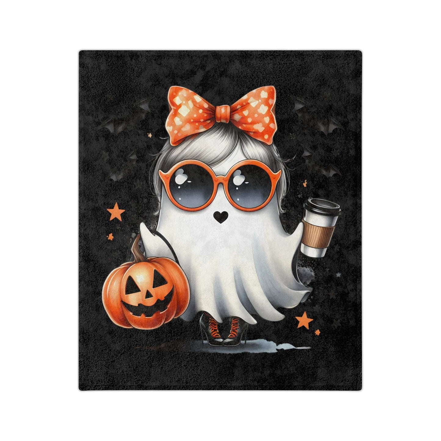 Halloween Ghost Blanket - Cute Spooky Fall Throw Microfiber - Purrfect Pet Haven