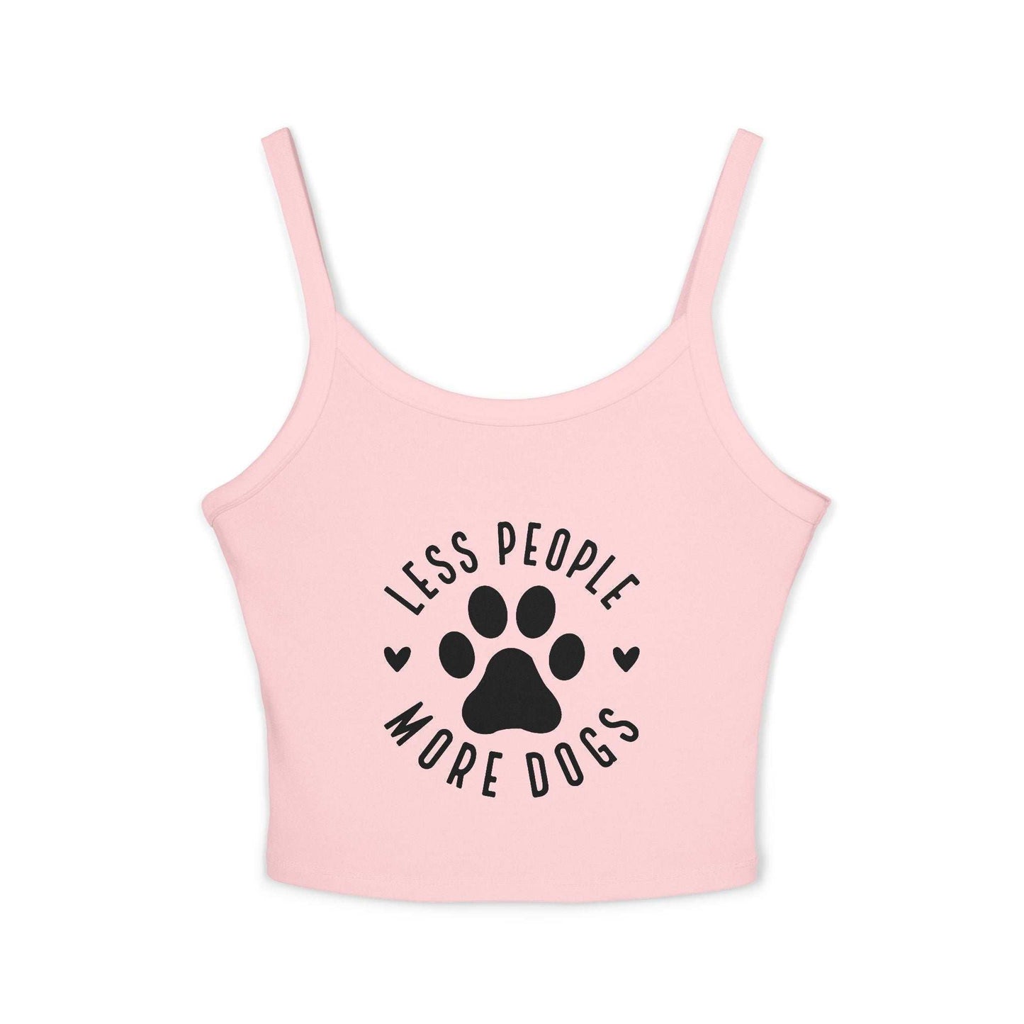 "Less People, More Dogs" Women's Spaghetti Strap Tank Top - Perfect for Dog Lovers | Purrfect Pet Haven