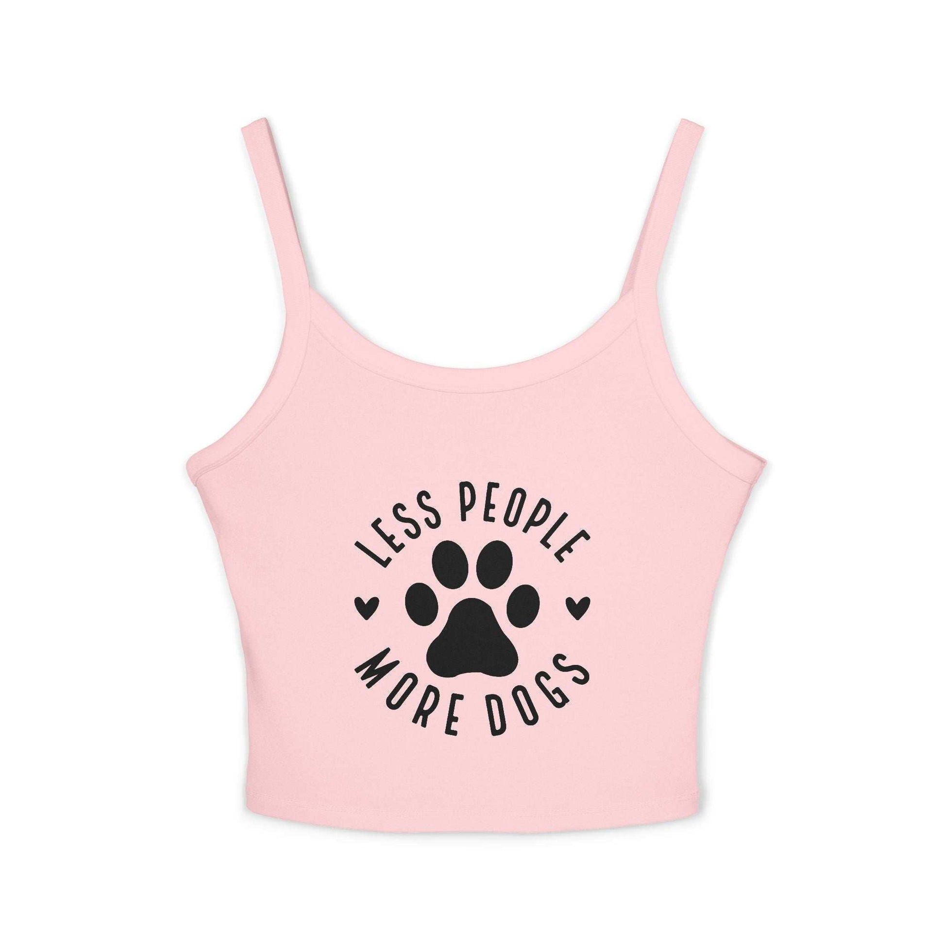 "Less People, More Dogs" Women's Spaghetti Strap Tank Top - Perfect for Dog Lovers | Purrfect Pet Haven