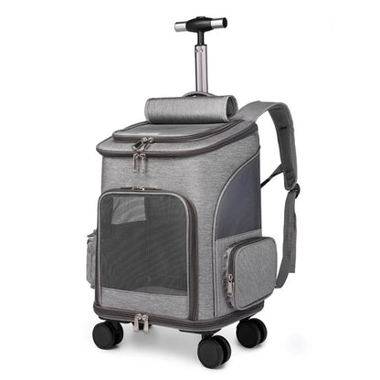 Pet Trolley Backpack - Wheeled Carrier for Cats & Dogs - Purrfect Pet Haven
