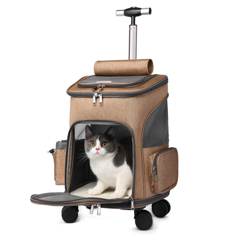 Pet Trolley Backpack - Wheeled Carrier for Cats & Dogs - Purrfect Pet Haven