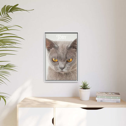 Personalized Photo Wall Art - Framed Matte Canvas Print for Pet Lovers - Customizable Name Print | Purrfect Pet Haven