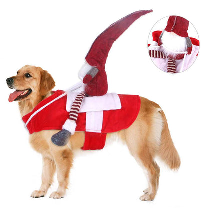 Christmas Santa Pet Outfit - Holiday Riding Style Dog Costume - Purrfect Pet Haven