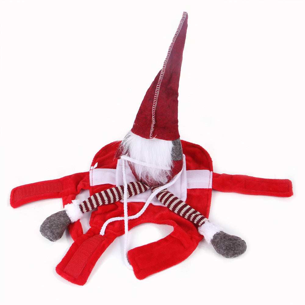 Christmas Santa Pet Outfit - Holiday Riding Style Dog Costume - Purrfect Pet Haven