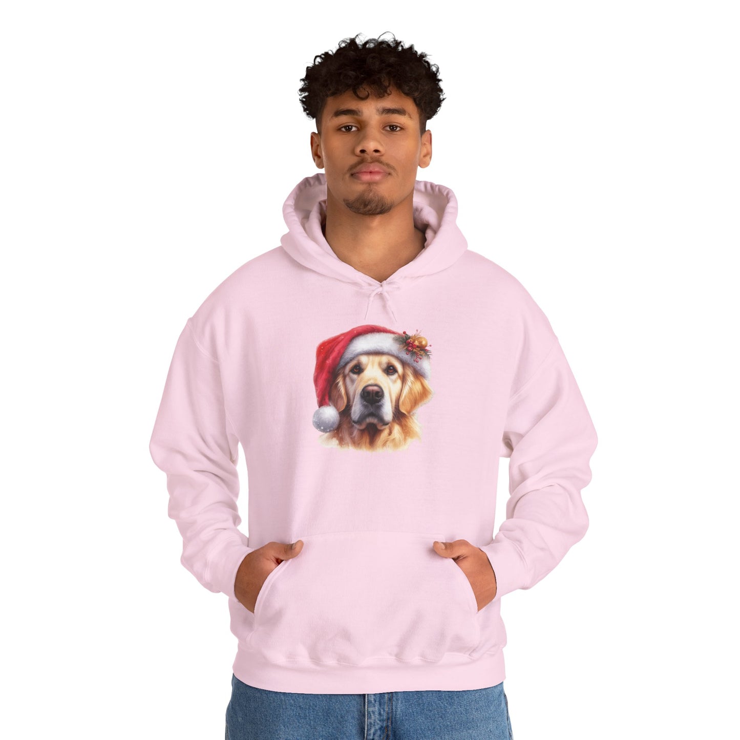Christmas Hoodie - Golden Retriever in Santa Hat - Purrfect Pet Haven