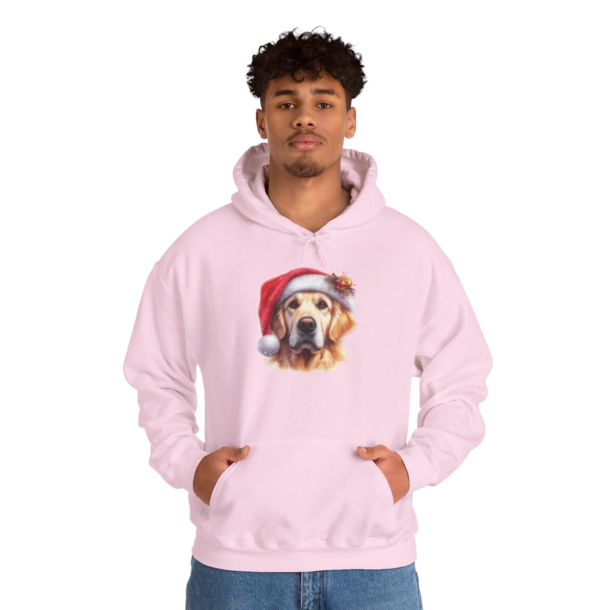 Christmas Hoodie - Golden Retriever in Santa Hat - Purrfect Pet Haven
