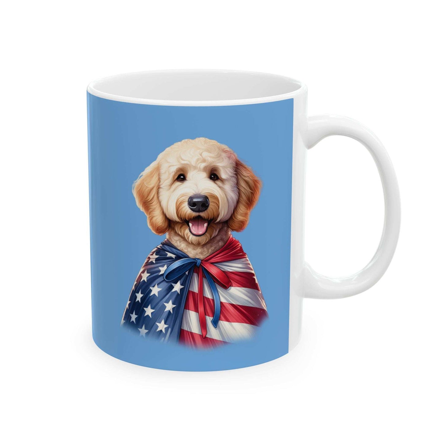 Patriotic Goldendoodle Dog Ceramic Mug - 11oz & 15oz - Purrfect Pet Haven