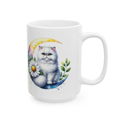 Whimsical Floral Cat Ceramic Mug - 11oz & 15oz - Purrfect Pet Haven