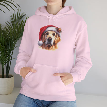 Christmas Hoodie - Golden Retriever in Santa Hat - Purrfect Pet Haven