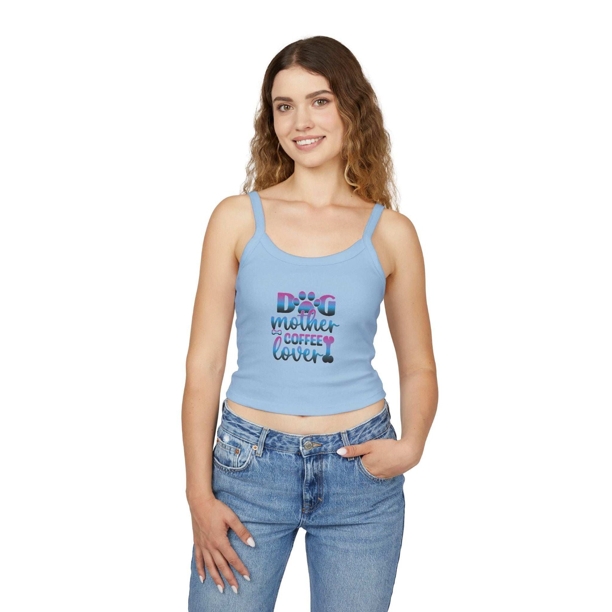 Dog Mother Coffee Lover Spaghetti Strap Tank Top - Purrfect Pet Haven