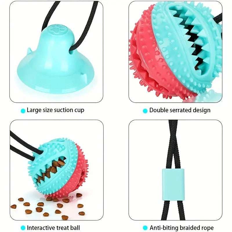 Interactive Suction Cup Tug Toy - Treat Dispensing Chew Toy for Aggressive Chewers - Purrfect Pet Haven