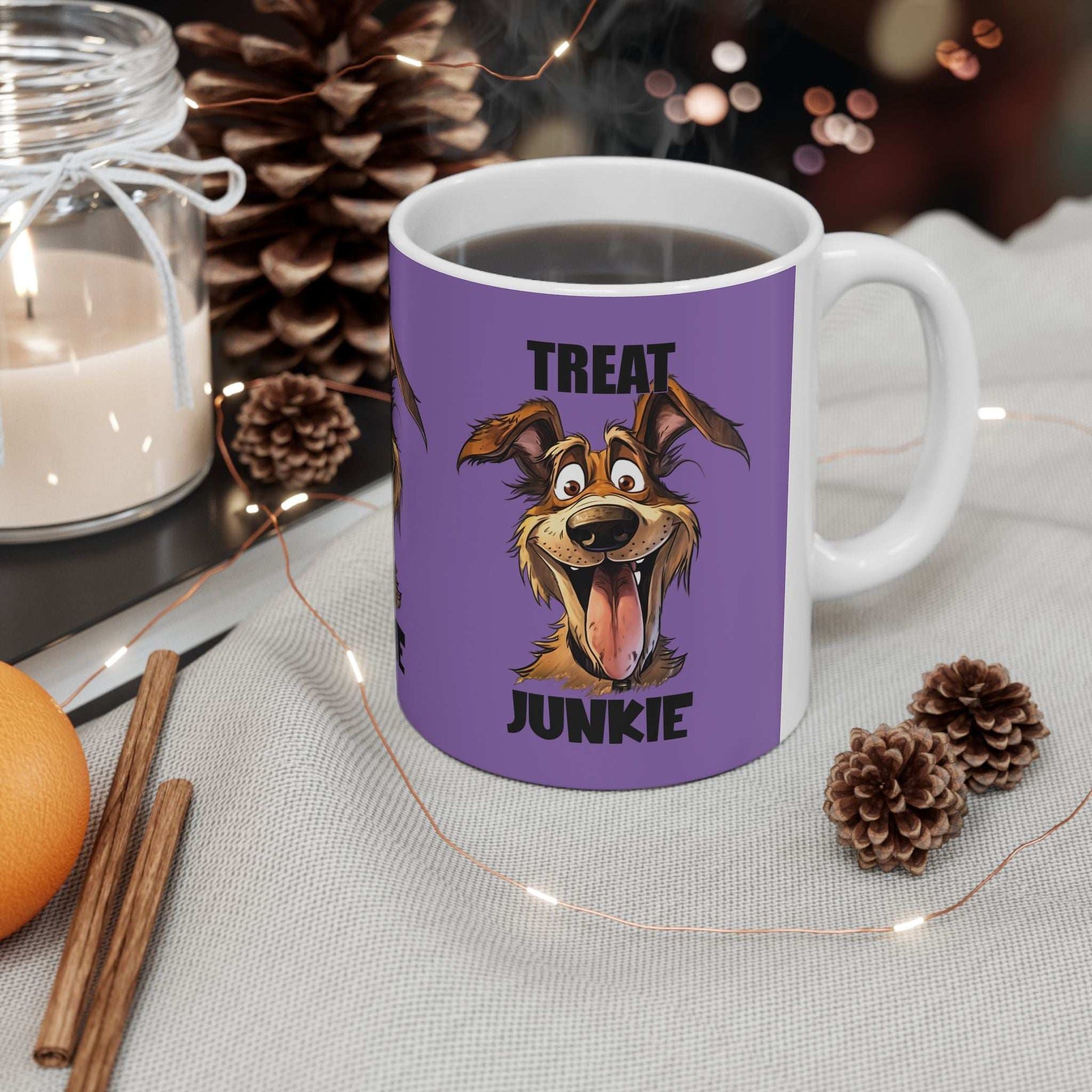 Funny Dog Lover Mug - 'Treat Junkie' - Perfect Gift for Pet Owners - Purrfect Pet Haven