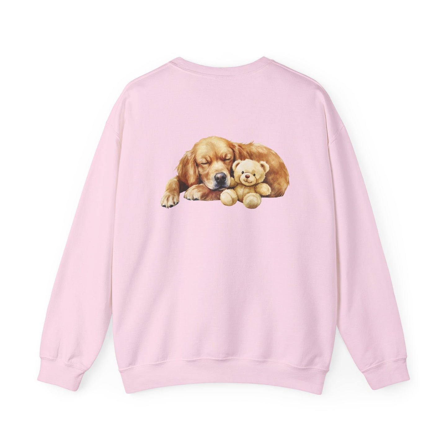 Baby Golden Retriever Crewneck - Nap with Teddy Bear - Purrfect Pet Haven