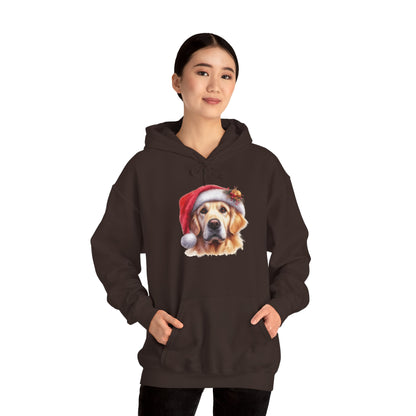 Christmas Hoodie - Golden Retriever in Santa Hat - Purrfect Pet Haven
