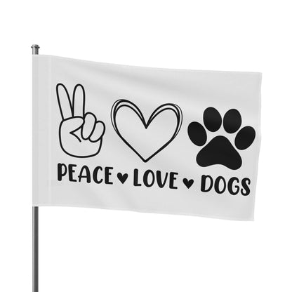 Peace Love Dogs Flag - Cute Home Decor for Dog Lovers - Purrfect Pet Haven