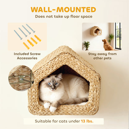 Seagrass Sky Pod - Wall Mounted Cat Hideaway - Purrfect Pet Haven