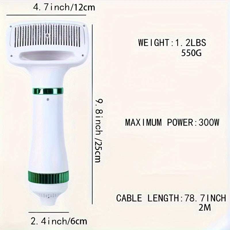 2-in-1 Portable Pet Hair Dryer And Grooming Brush For Dogs And Cats - Purrfect Pet Haven