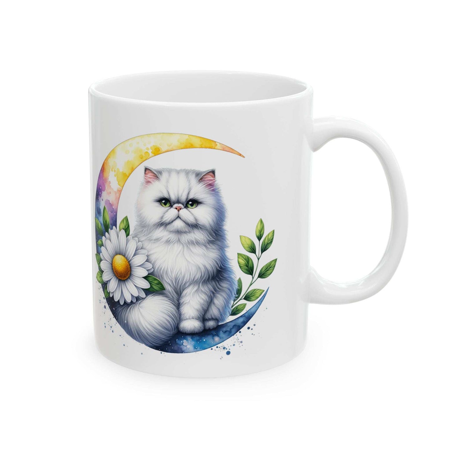 Whimsical Floral Cat Ceramic Mug - 11oz & 15oz - Purrfect Pet Haven