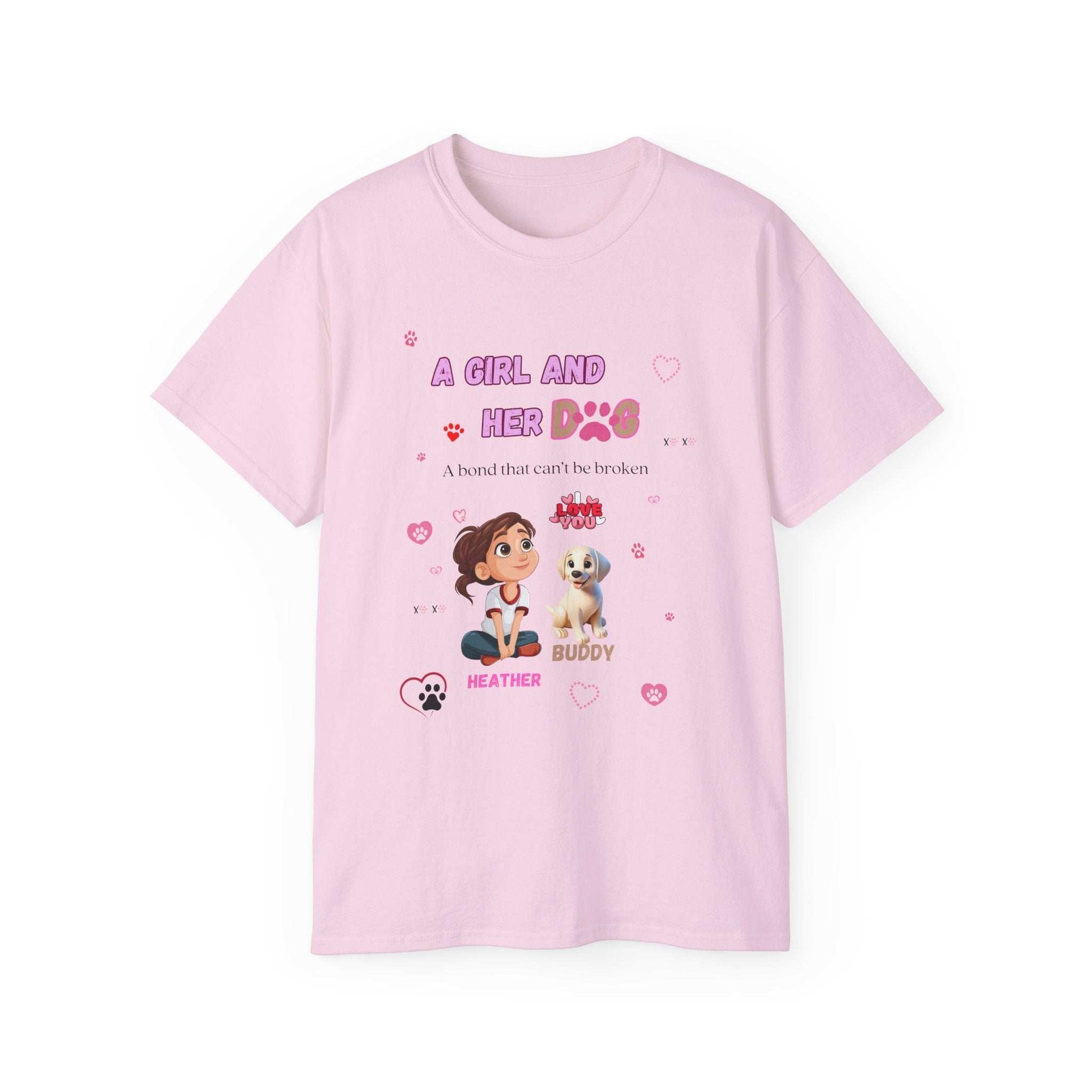 Girl and Her Dog Unisex Tee | Cute Pet Lover Shirt | Personalized Gift - Purrfect Pet Haven