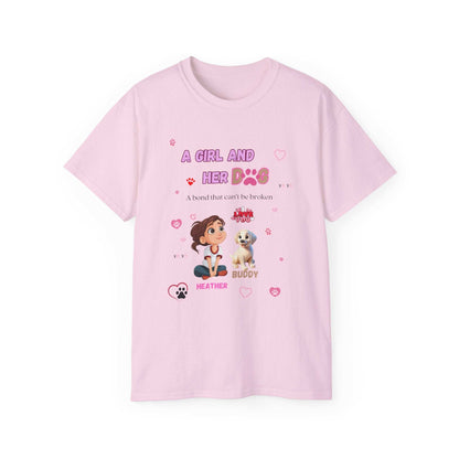 Girl and Her Dog Unisex Tee | Cute Pet Lover Shirt | Personalized Gift - Purrfect Pet Haven