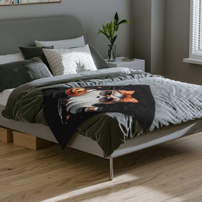 Halloween Ghost Blanket - Cute Spooky Fall Throw Microfiber - Purrfect Pet Haven