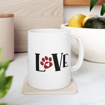 Love Ceramic Mug - 11oz & 15oz - Perfect Gift for All Dog Lovers - Purrfect Pet Haven