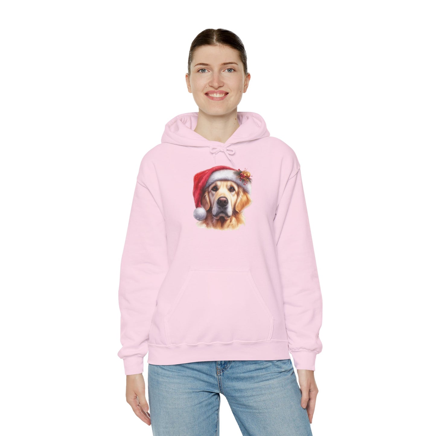 Christmas Hoodie - Golden Retriever in Santa Hat - Purrfect Pet Haven