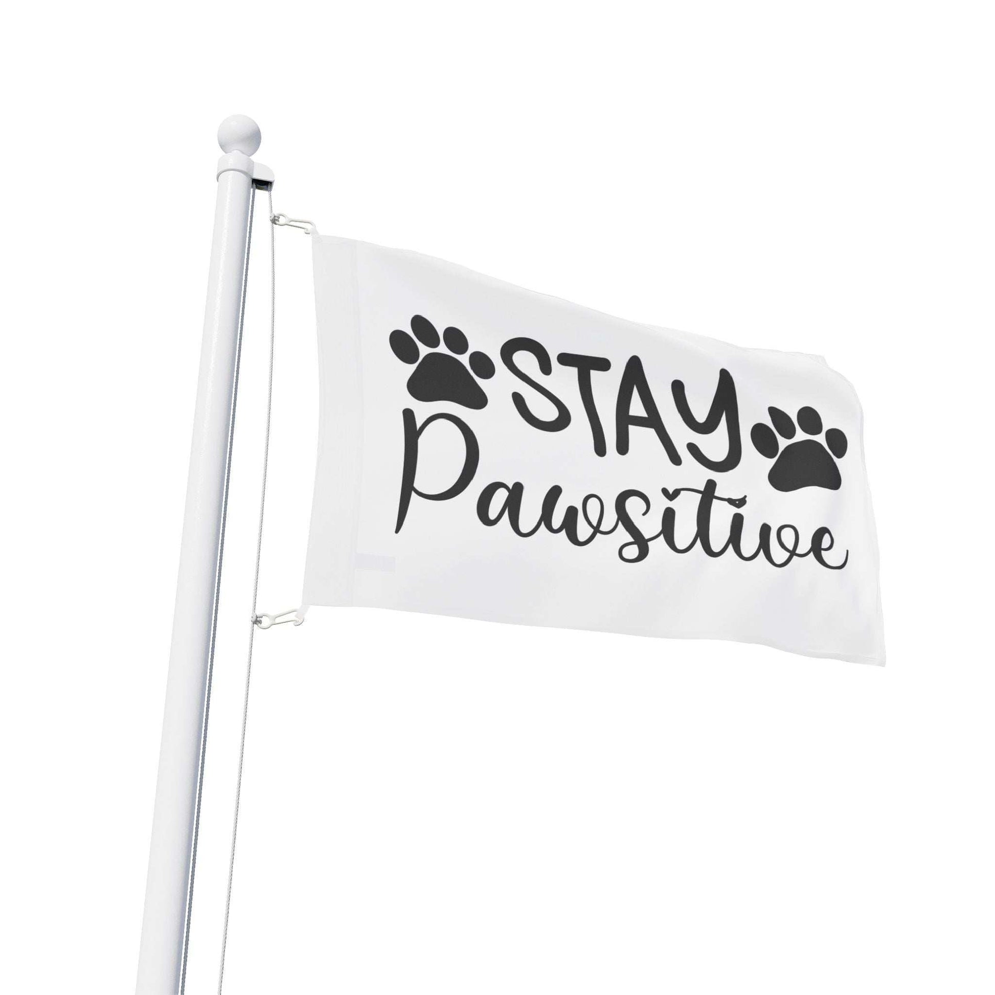 Paw Print Flag - Stay Pawsitive Home Decor - Purrfect Pet Haven