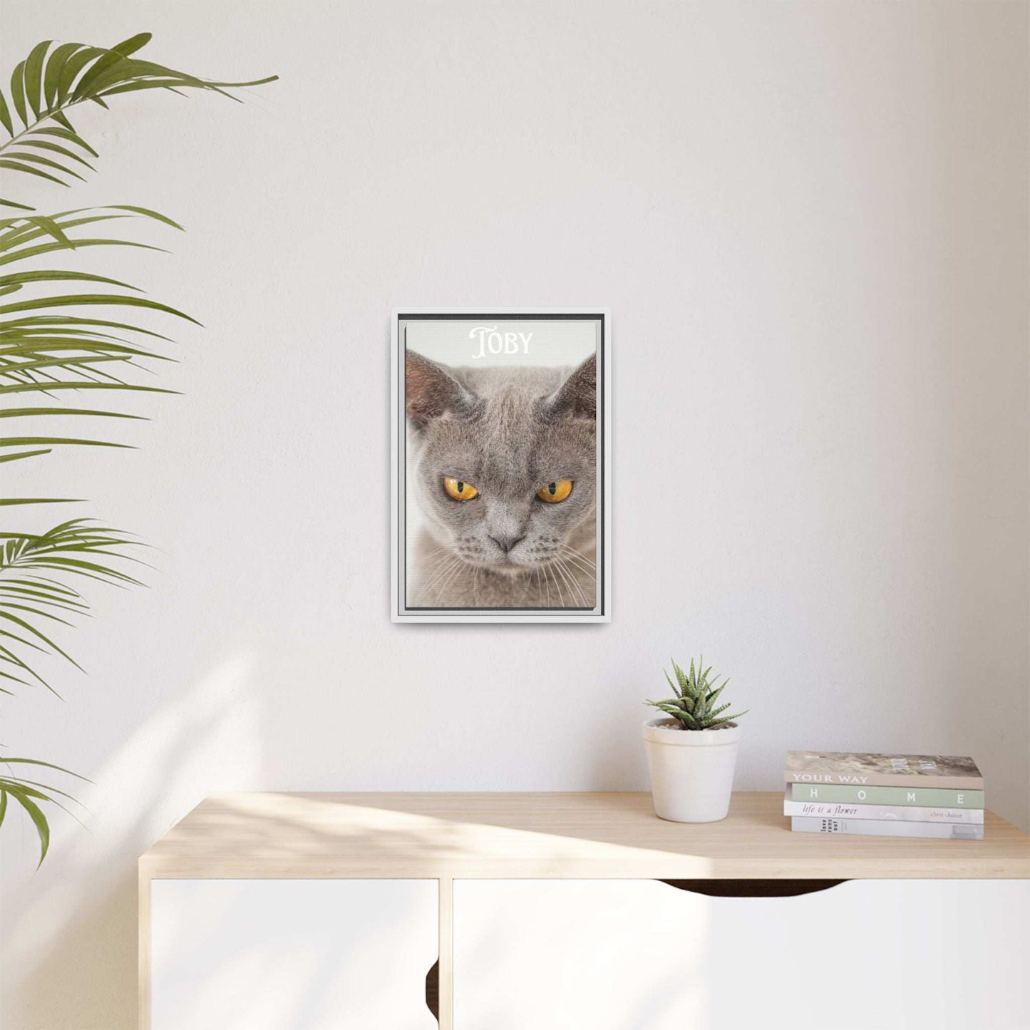 Personalized Photo Wall Art - Framed Matte Canvas Print for Pet Lovers - Customizable Name Print | Purrfect Pet Haven