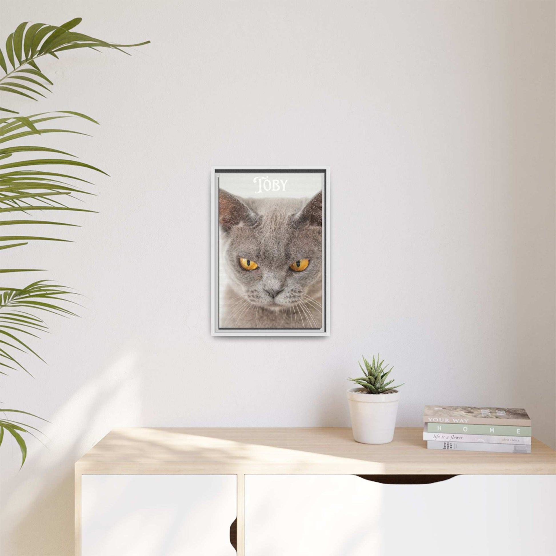 Personalized Photo Wall Art - Framed Matte Canvas Print for Pet Lovers - Customizable Name Print | Purrfect Pet Haven