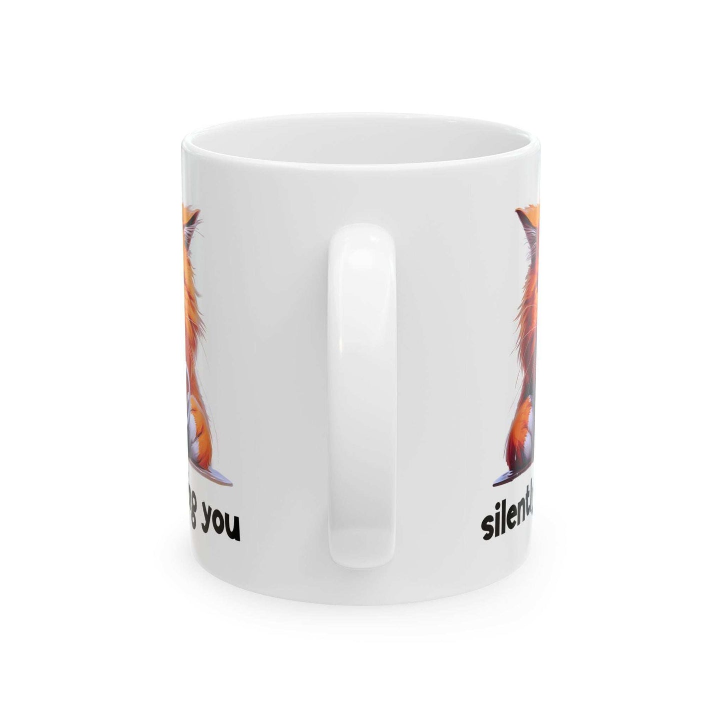 Funny Cat Ceramic Mug - 'Judging You Silently' (11oz, 15oz) | Purrfect Pet Haven