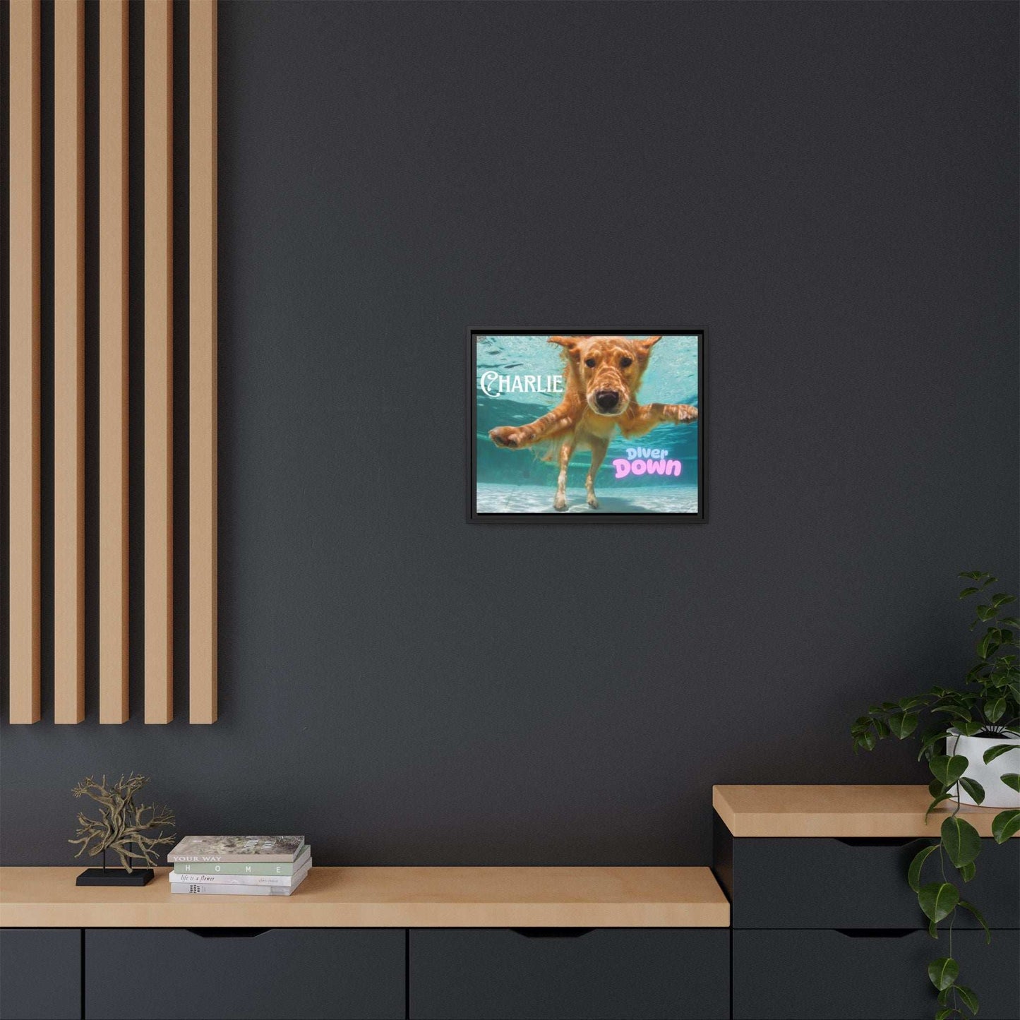 Framed Personalized Landscape Photo Canvas Wall Art - 'Add your Caption' - Purrfect Pet Haven