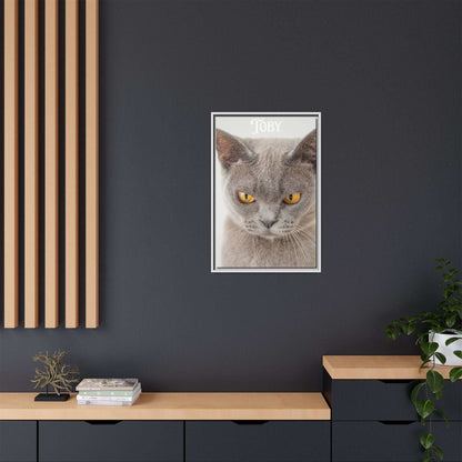 Personalized Photo Wall Art - Framed Matte Canvas Print for Pet Lovers - Customizable Name Print | Purrfect Pet Haven