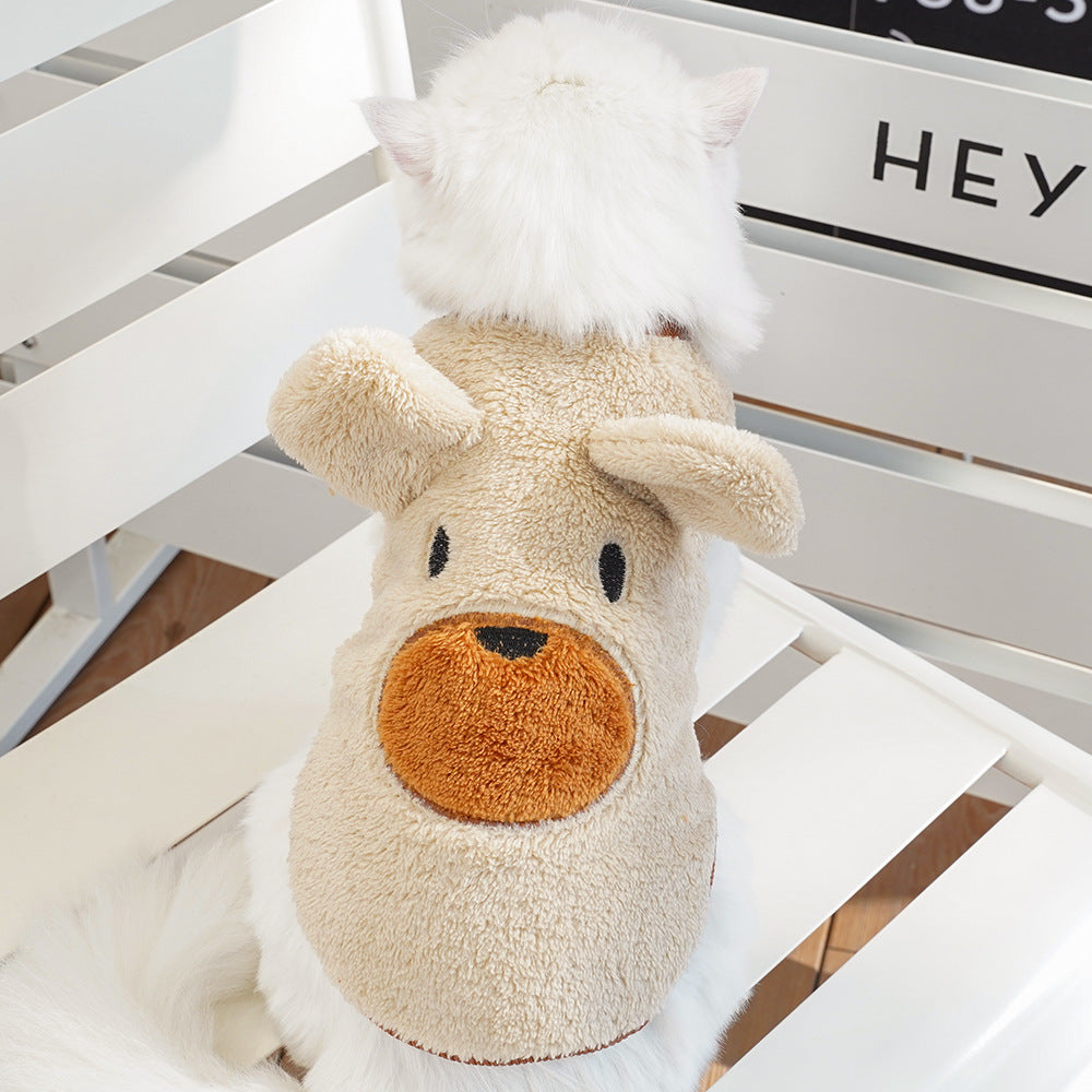 Bear Ears Fleece Coat - Warm Winter Pet Outfit - Purrfect Pet Haven