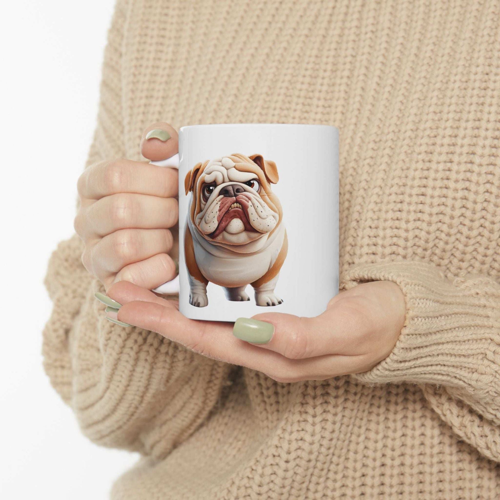 Bulldog Ceramic Mug – Perfect for Dog Lovers, 11oz & 15oz - Purrfect Pet Haven
