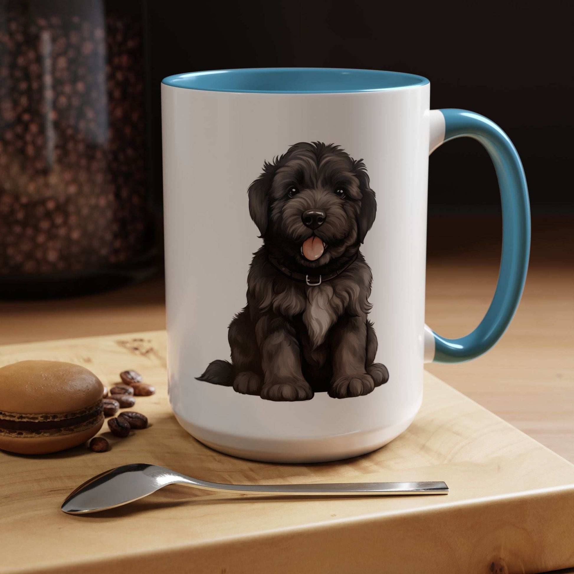 Cute Bouvier Des Flanders Dog Design Accent Coffee Mug - 11oz & 15oz - Purrfect Pet Haven