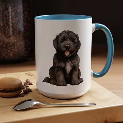 Cute Bouvier Des Flanders Dog Design Accent Coffee Mug - 11oz & 15oz - Purrfect Pet Haven