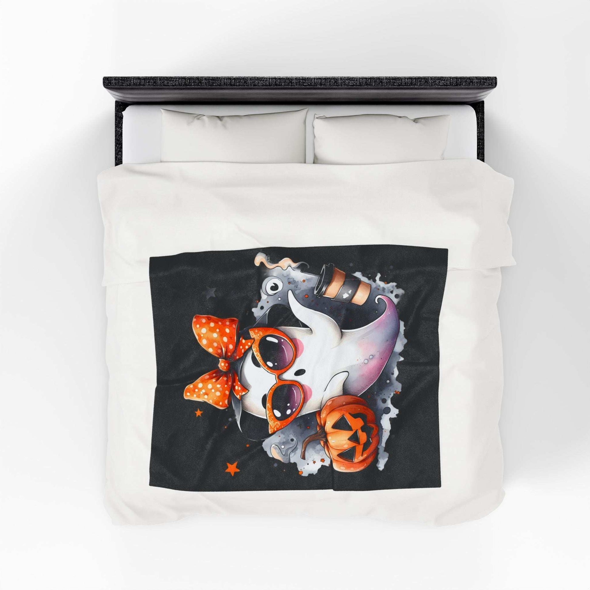 Halloween Ghost Velvet Plush Blanket - Luxury Fall Throw - Purrfect Pet Haven