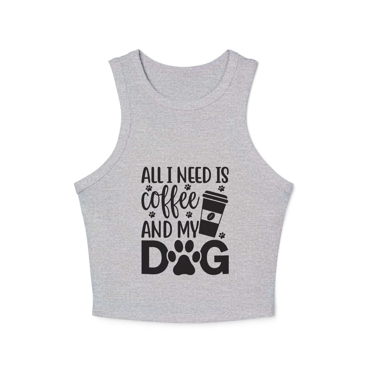 Dog Lover Coffee Micro Rib Racer Tank Top - Purrfect Pet Haven