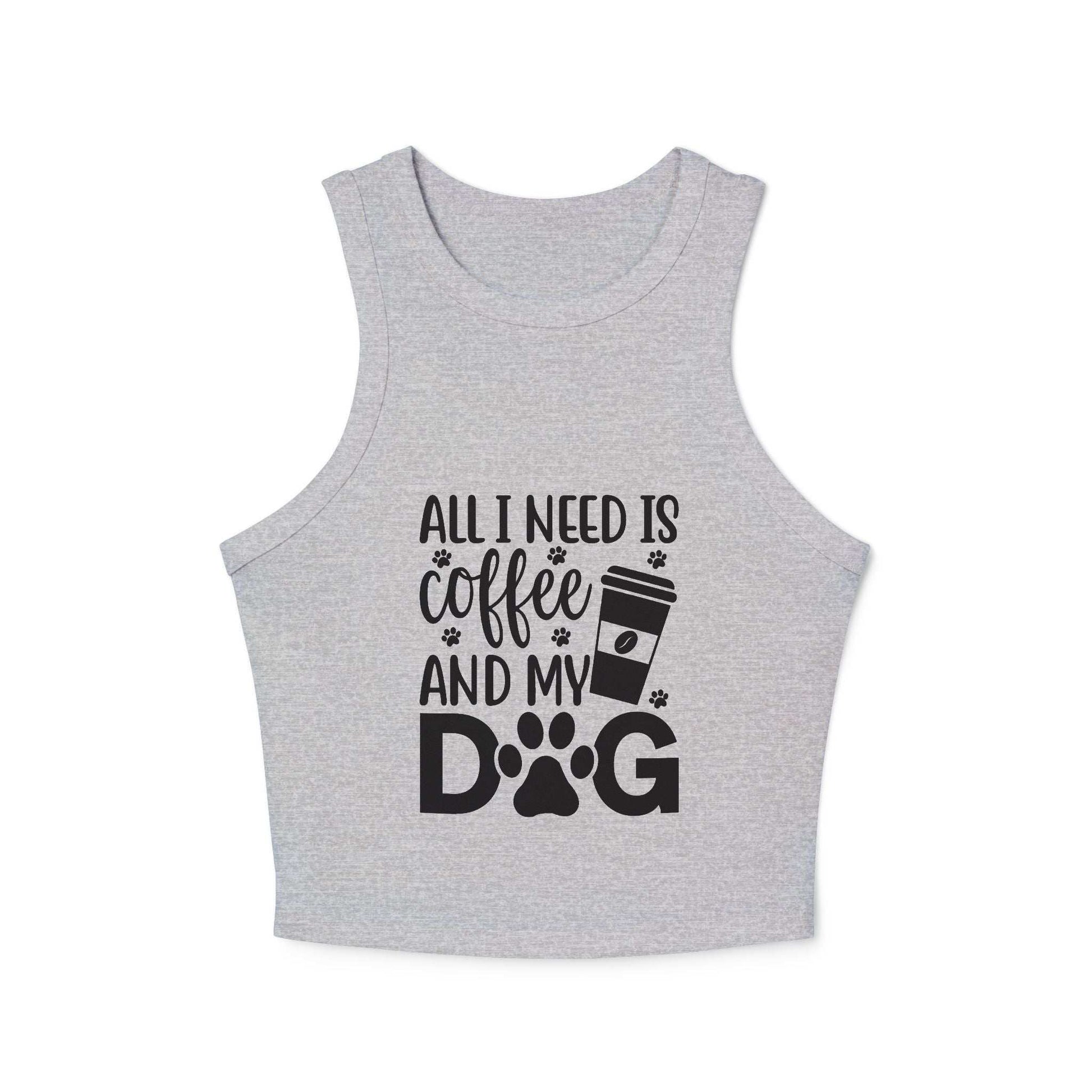 Dog Lover Coffee Micro Rib Racer Tank Top - Purrfect Pet Haven