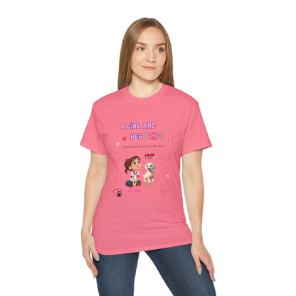 Girl and Her Dog Unisex Tee | Cute Pet Lover Shirt | Personalized Gift - Purrfect Pet Haven