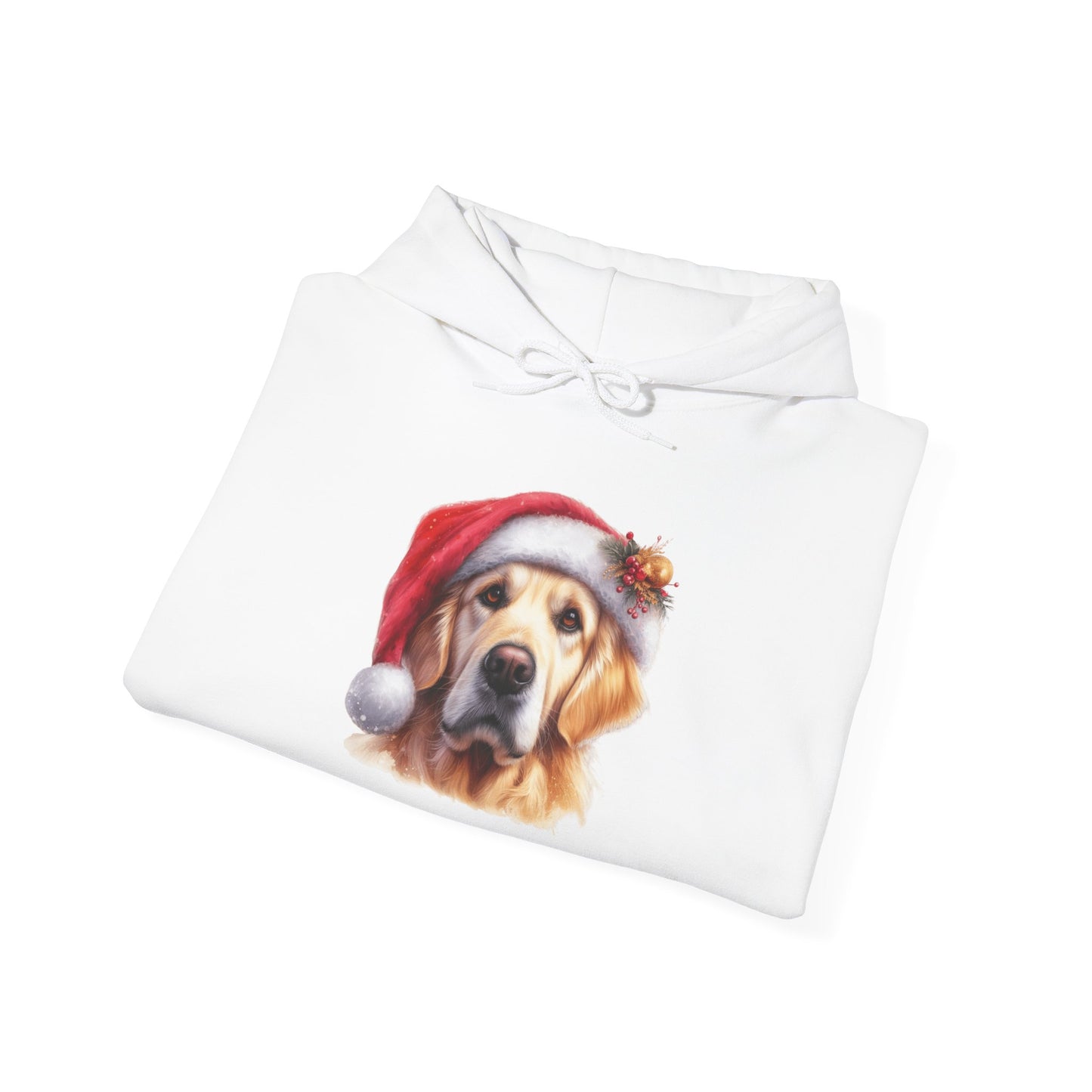 Christmas Hoodie - Golden Retriever in Santa Hat - Purrfect Pet Haven