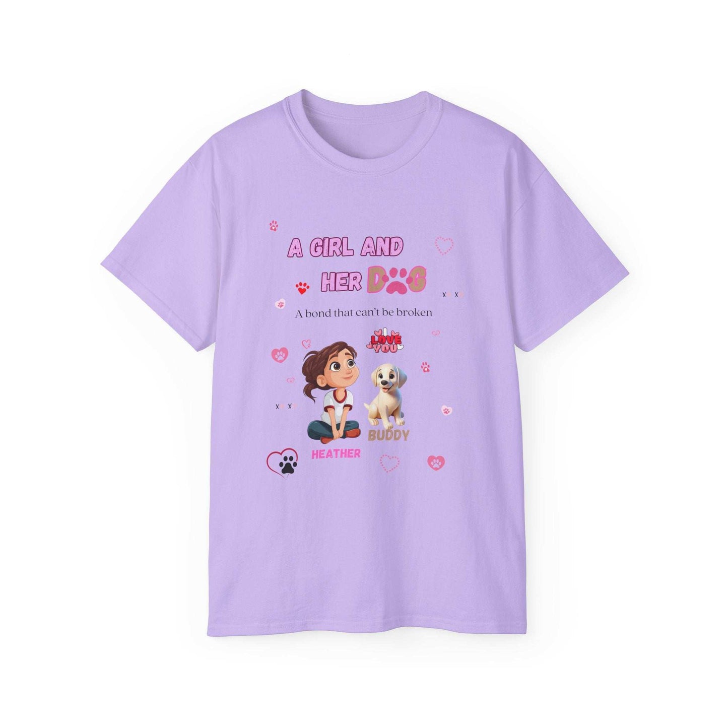 Girl and Her Dog Unisex Tee | Cute Pet Lover Shirt | Personalized Gift - Purrfect Pet Haven